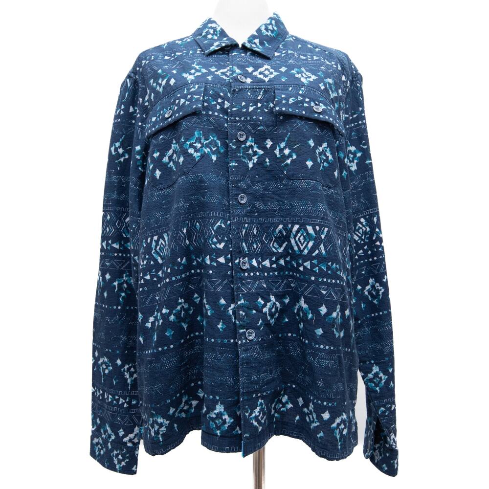 New Robert Graham Blue Long Sleeve Button Down Shirt Size Medium